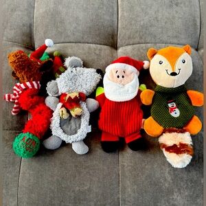 Christmas Dog Toy Bundle – Set of 4 🎄🐶